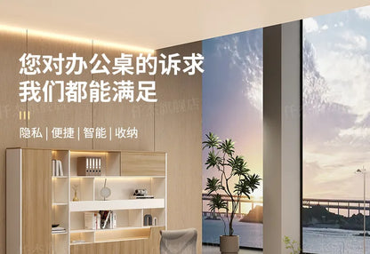 Wooden Study Office Desk Modern Computer Space Saving Luxury Design Safe Office Desk Aesthetic Mesa Ordenador Room Furniture