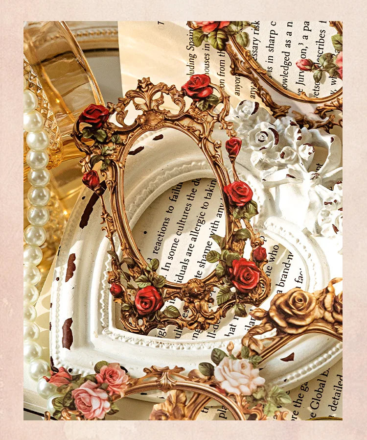 10Sheets/Bag Hollow Relief Retro Frame Collage Card European Flower Photo Frame Hand Account Decoration Material