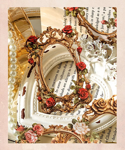 10Sheets/Bag Hollow Relief Retro Frame Collage Card European Flower Photo Frame Hand Account Decoration Material