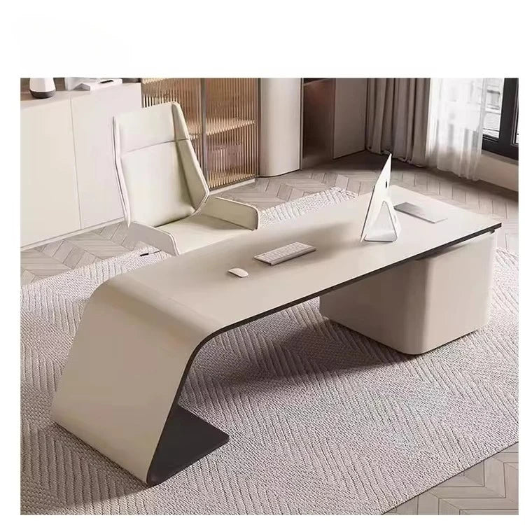 Boss's Desk, Baked Paint Craftsmanship, Office Desk, Modern and Simple Atmosphere, High-end Creative Desk, Light Luxury Style