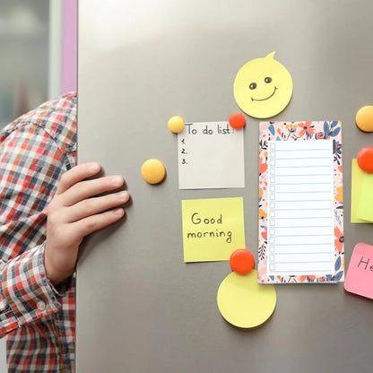 1pc Floral Pattern Magnetic Fridge Notepad, Portable Tear-off Magnetic Memo Pad, Shopping List, Home Kitchen Office Planner