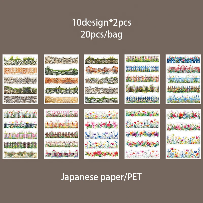 Mr. Paper 4Style 20Pcs/bag Into Nature Series Landscaping Sticker Book DIY Handbook Scrapbook Phone Case Photo Frame Calendar