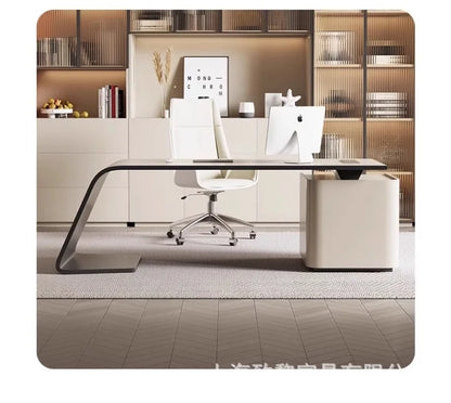 Boss's Desk, Baked Paint Craftsmanship, Office Desk, Modern and Simple Atmosphere, High-end Creative Desk, Light Luxury Style
