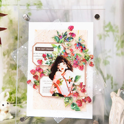 6Style 20Pcs/bag Fruit Full of Branches Series Shell Light Stickers Creative Material DIY Handbook Scrapbook Photo Frame