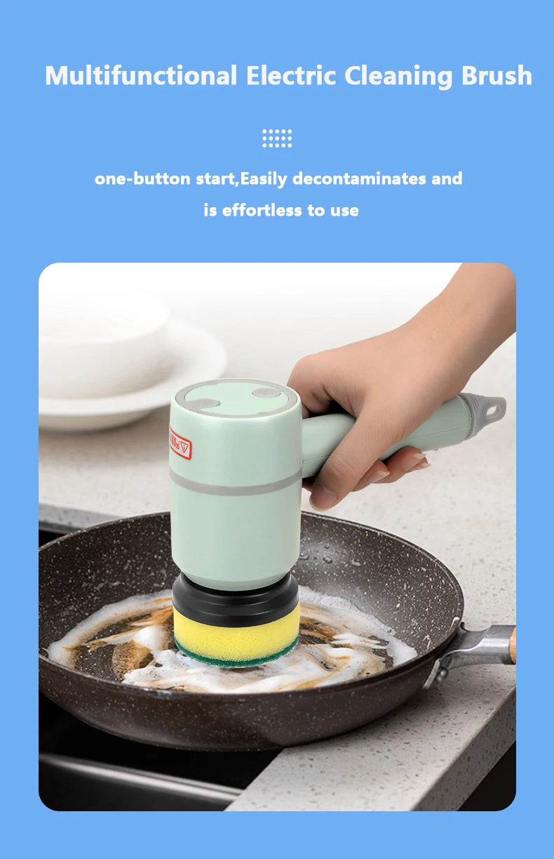 Electric Cleaning Brush USB Rechargeable Automatic Wireless Handheld Kitchen Dishwashing Brush Bathtub Tile Cleaning Brushes