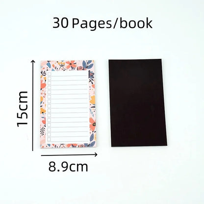 1pc Floral Pattern Magnetic Fridge Notepad, Portable Tear-off Magnetic Memo Pad, Shopping List, Home Kitchen Office Planner