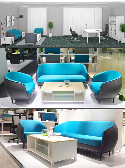 Office Executive Commercial Sofa Furniture Modern Leather Sofa with Wood Frame Modern Luxury Color Pu Leather High End Black