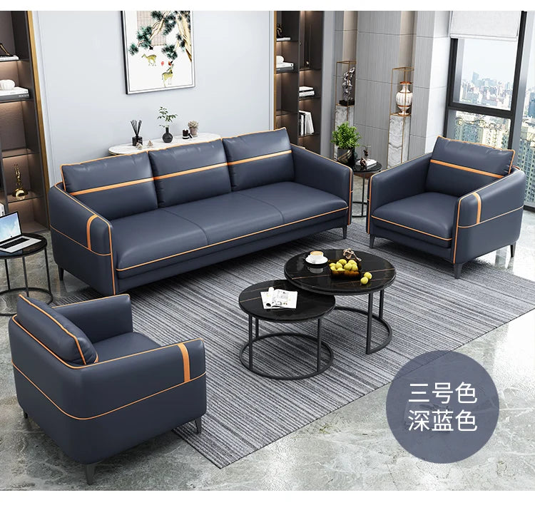 Office Sofa Simple Modern Business Meeting Leisure Lounge Area Reception Simple Office Sofa Coffee Table Combination