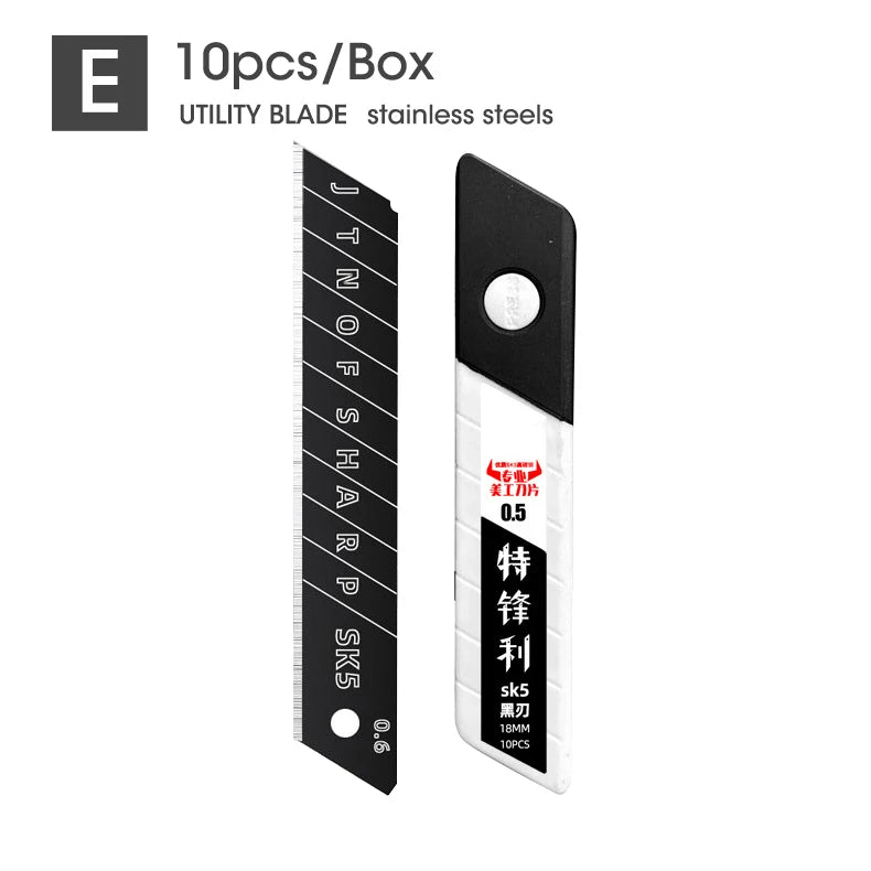Durable Industrial Utility Knife,Replaceable High Carbon Steel Blade,Stainless Steel Paper Cutter,Office Art Student Supplies