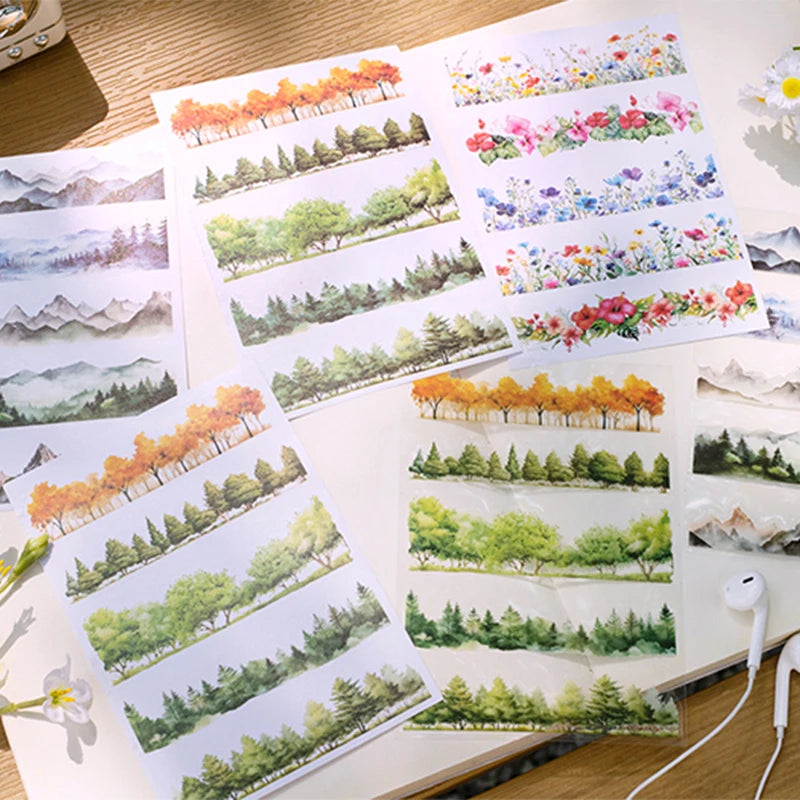 Mr. Paper 4Style 20Pcs/bag Into Nature Series Landscaping Sticker Book DIY Handbook Scrapbook Phone Case Photo Frame Calendar