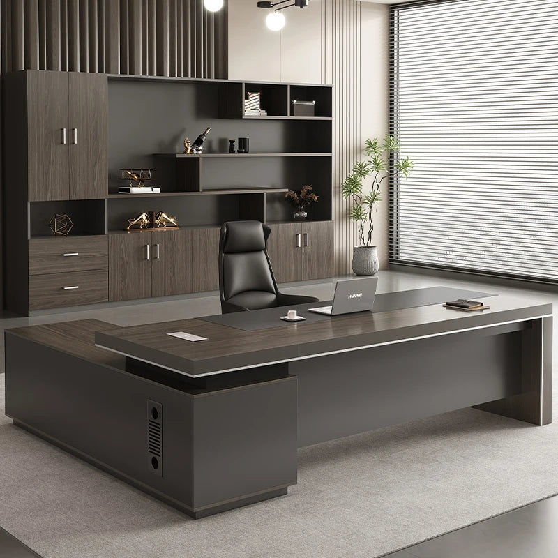 Wooden Lshaped Office Desk Modern Computer Standing Organizers Office Desk Space Saving Escritorio Oficina Postmodern Furniture