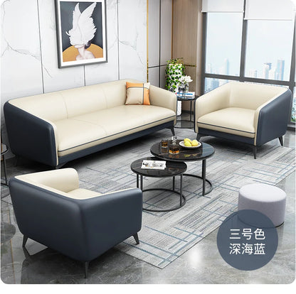 Office Sofa Business Reception Modern Simple Meeting Hotel Lobby Resting Area Office Sofa Coffee Table Set