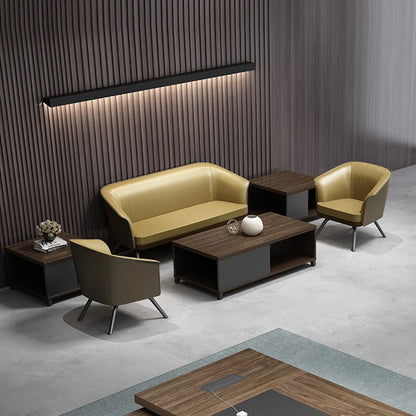 Office Executive Commercial Sofa Furniture Modern Leather Sofa with Wood Frame Modern Luxury Color Pu Leather High End Black