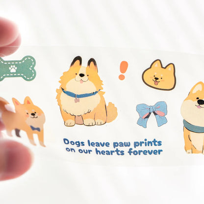 Mr Paper 2rolls/bag kawaii cat and dog diary series tape cute style handbook tape DIY diary photo frame phone case