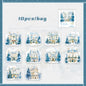 Mr. Paper 6Style 10Pcs/bag Winter Landscape Theme Large Size PET Stickers DIY Handbook Scrapbook Photo Frame Calendar Decoration