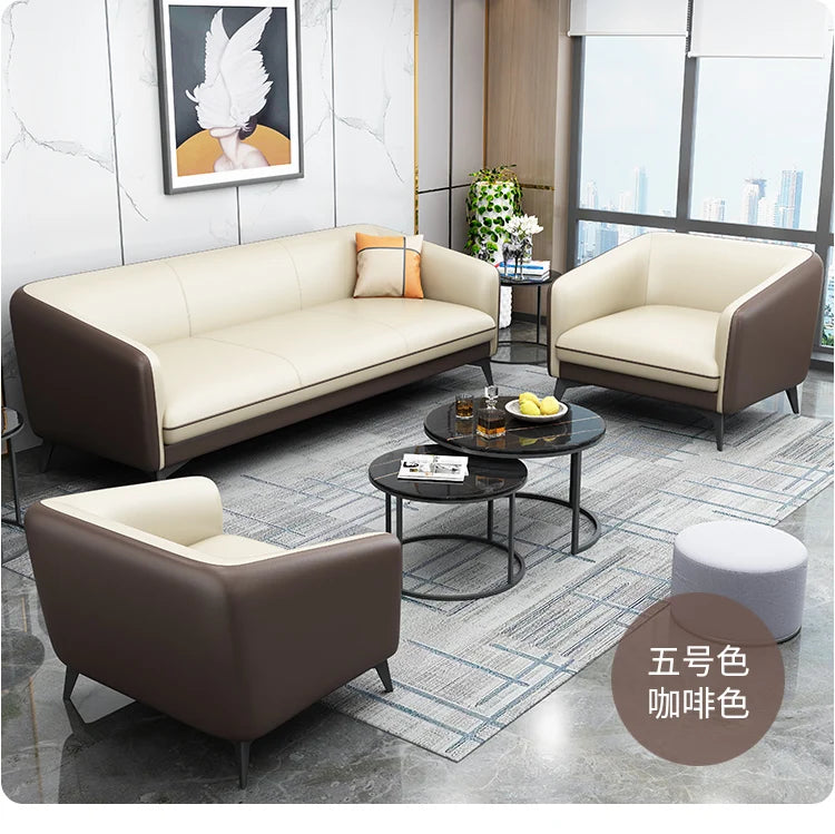 Office Sofa Business Reception Modern Simple Meeting Hotel Lobby Resting Area Office Sofa Coffee Table Set