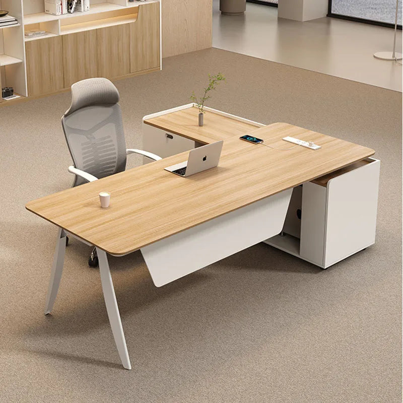 Wooden Study Office Desk Modern Computer Space Saving Luxury Design Safe Office Desk Aesthetic Mesa Ordenador Room Furniture