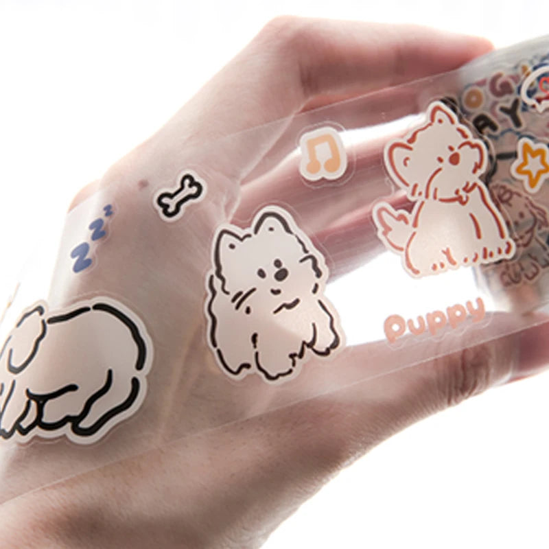 Mr Paper 2rolls/bag kawaii cat and dog diary series tape cute style handbook tape DIY diary photo frame phone case