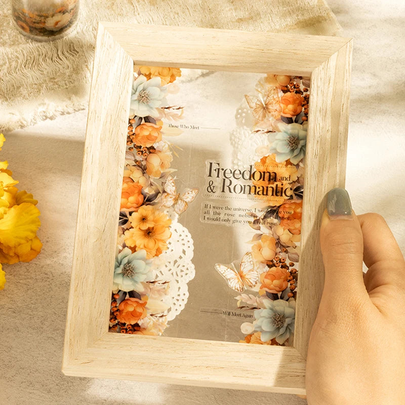 4Style 1Roll/bag floral aquascape tape for DIY handbook cup calendar envelope glass bottle photo frame scrapbook decoration