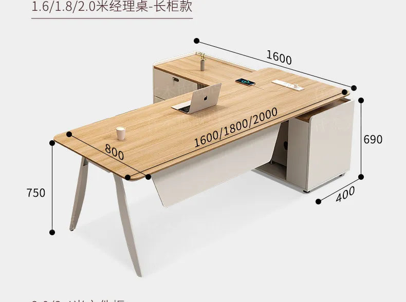 Wooden Study Office Desk Modern Computer Space Saving Luxury Design Safe Office Desk Aesthetic Mesa Ordenador Room Furniture