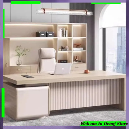 Modern European Floor Office Desk Standing Design Large Sedentary Table Ideal Productivity Style Muebles Oficina Furniture