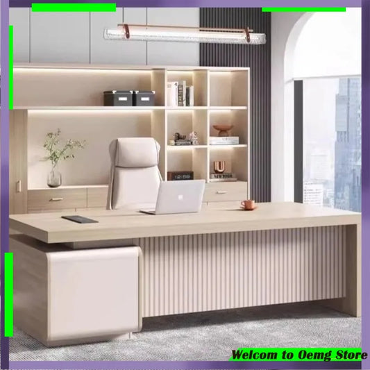 Modern European Floor Office Desk Standing Design Large Sedentary Table Ideal Productivity Style Muebles Oficina Furniture