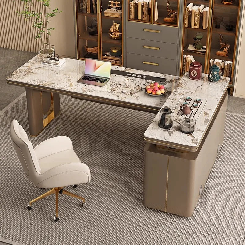 Premium Corner Office Desk Standing Feature Rich Modern Escritorios De Ordenador Perfect Small Spaces Big Ideas Mesa Furniture