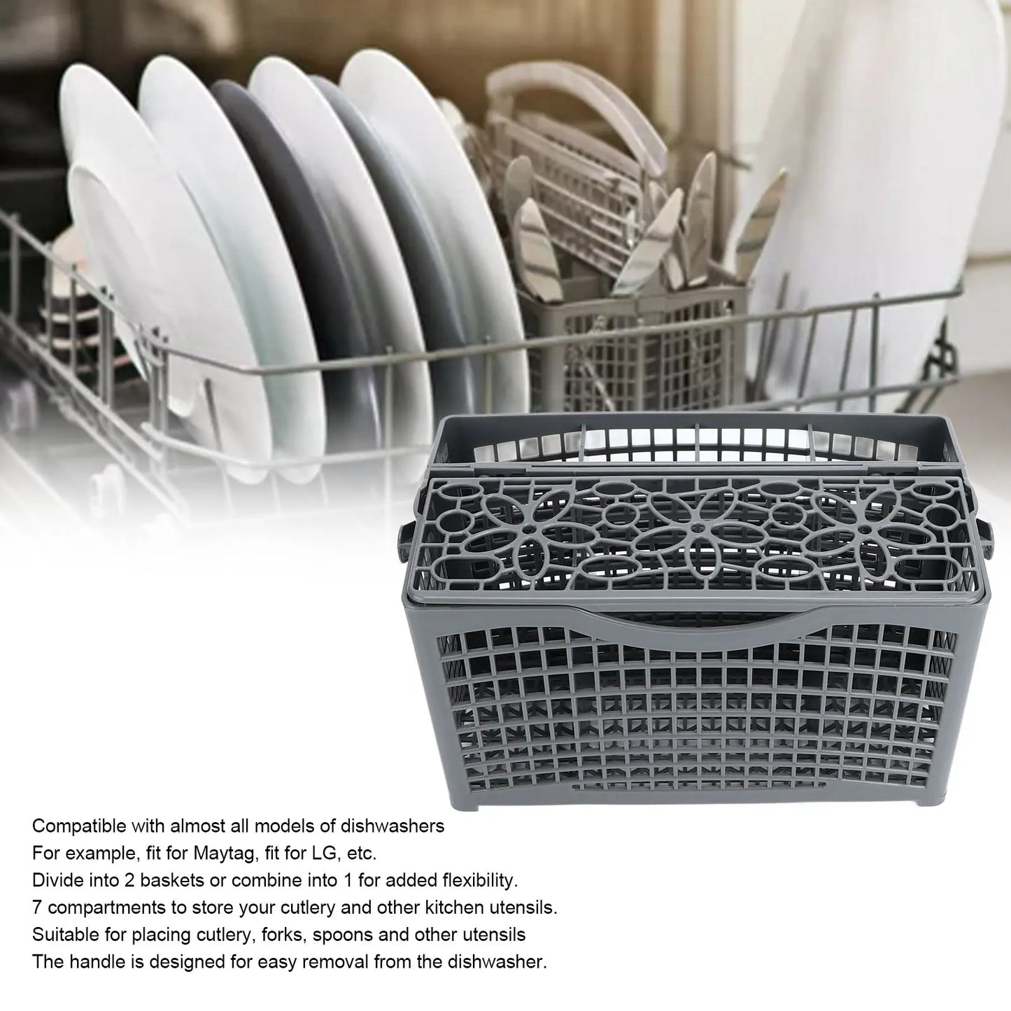 Dishwasher Silverware Storage Basket Utensil Cutlery Holder Knives Forks Storage Rack for ///LG Dishwasher