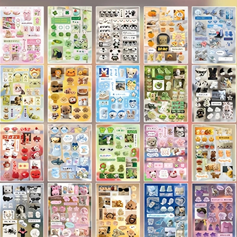 Mr. Paper 45 Sheets/book Creative Sticker Book Used of DIY Phone Case Photo Frame Album Scrapbook Retro Decoration Art Stickers