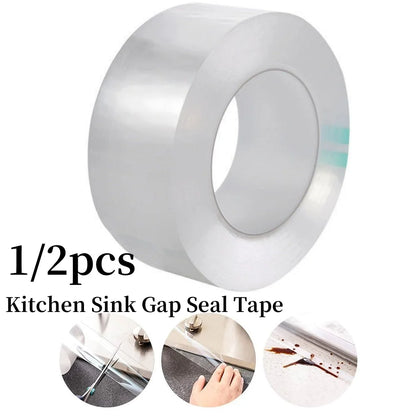 1/2/3/5Pcs 5M Kitchen Waterproof Self Adhesive Tape Acrylic Transparent Mildew-Proof Sink Tape for Bathroom Kitchen Seam Gaps
