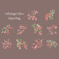 6Style 20Pcs/bag Fruit Full of Branches Series Shell Light Stickers Creative Material DIY Handbook Scrapbook Photo Frame