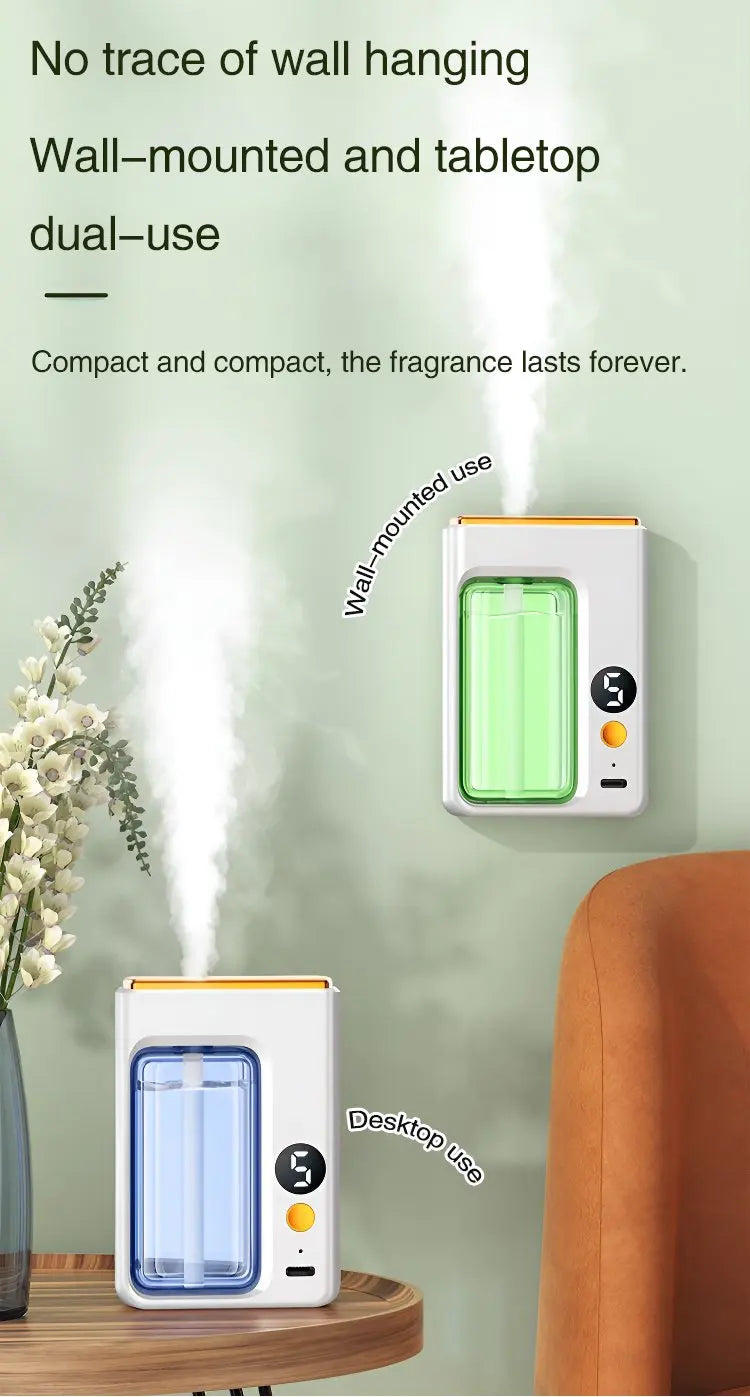 40ML Automatic Home Fragrance Machine Essential Oil Diffuser Nebulizer Perfume Scent Machine for Kitchen and toilet deodorizatio