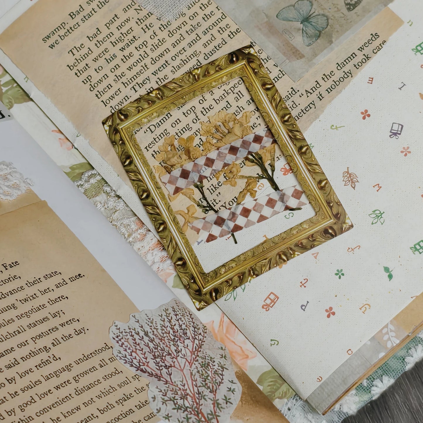 25/50PCS Retro Photo Frame Decoration Stickers Self-adhensive DIY Hand Account Diary Scrapbooking Material Paper