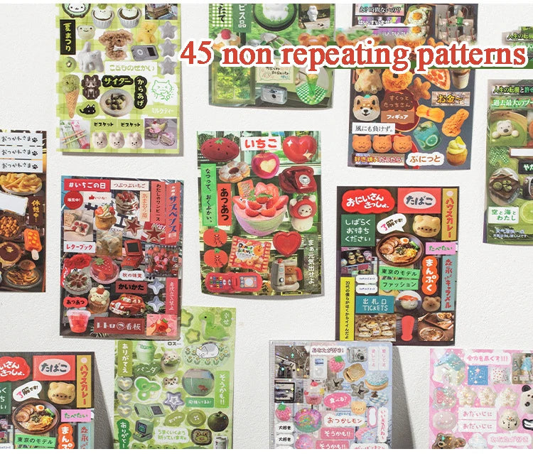 Mr. Paper 45 Sheets/book Creative Sticker Book Used of DIY Phone Case Photo Frame Album Scrapbook Retro Decoration Art Stickers