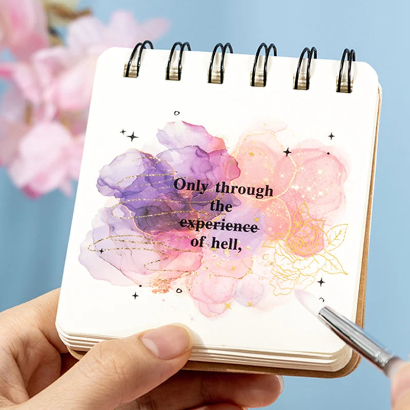 Mr Paper 20Pcs/bag Flower Watercolour Dyeing Foil Stamping Die-cut Sticker Book DIY Handbook Photo Frame Album Calendar