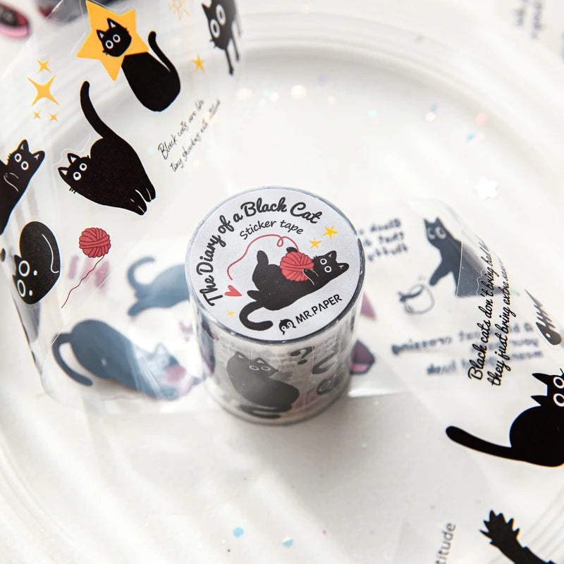 Mr Paper 2rolls/bag kawaii cat and dog diary series tape cute style handbook tape DIY diary photo frame phone case
