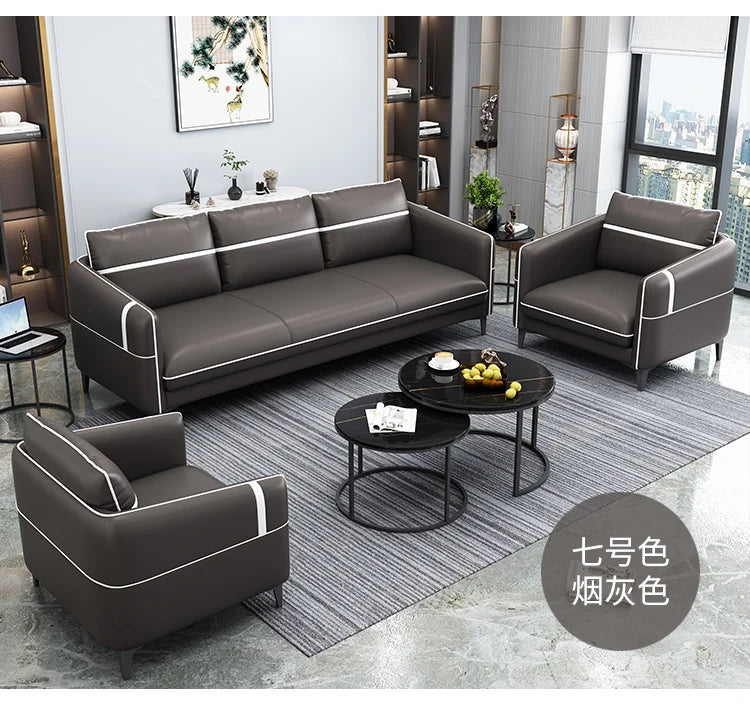 Office Sofa Simple Modern Business Meeting Leisure Lounge Area Reception Simple Office Sofa Coffee Table Combination