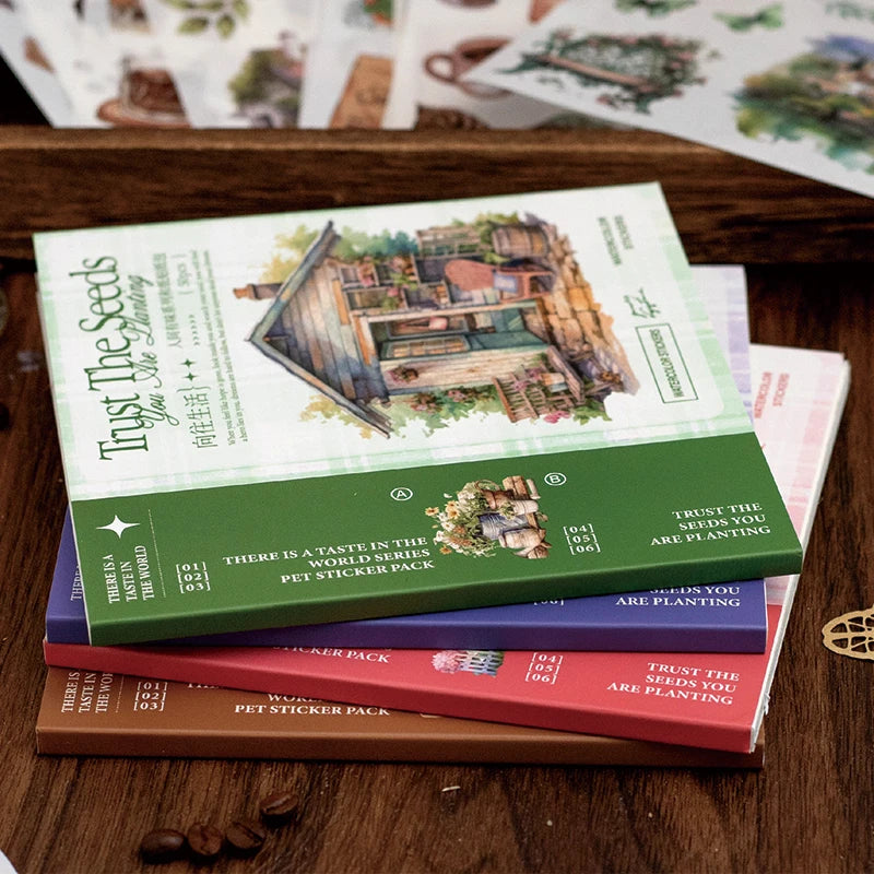 4Style 50Sheets/pack earthly series sticker book for DIY handbook diary phone case calendar photo frame Laptop decoration