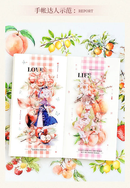 Mr. Paper10pcs/pack Strawberry PET Sticker Pack Fruit Sticker Decoration Scrapbook Photo Frame phone Case laptop Phone Case Gift