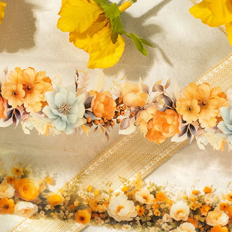 4Style 1Roll/bag floral aquascape tape for DIY handbook cup calendar envelope glass bottle photo frame scrapbook decoration