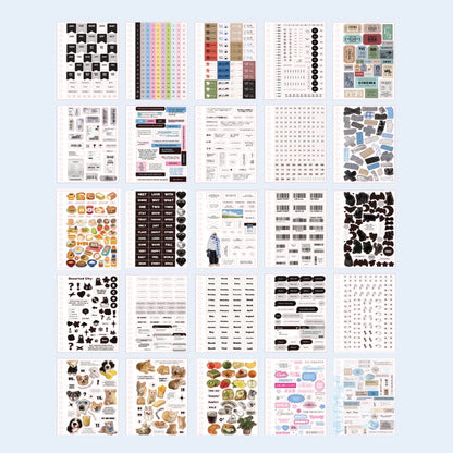 Mr Paper 1Style 60Pcs/sac Time Piece Coil Cut Film Sticker Book DIY Creative Handbook Material Photo Frame Scrapbook Calendar