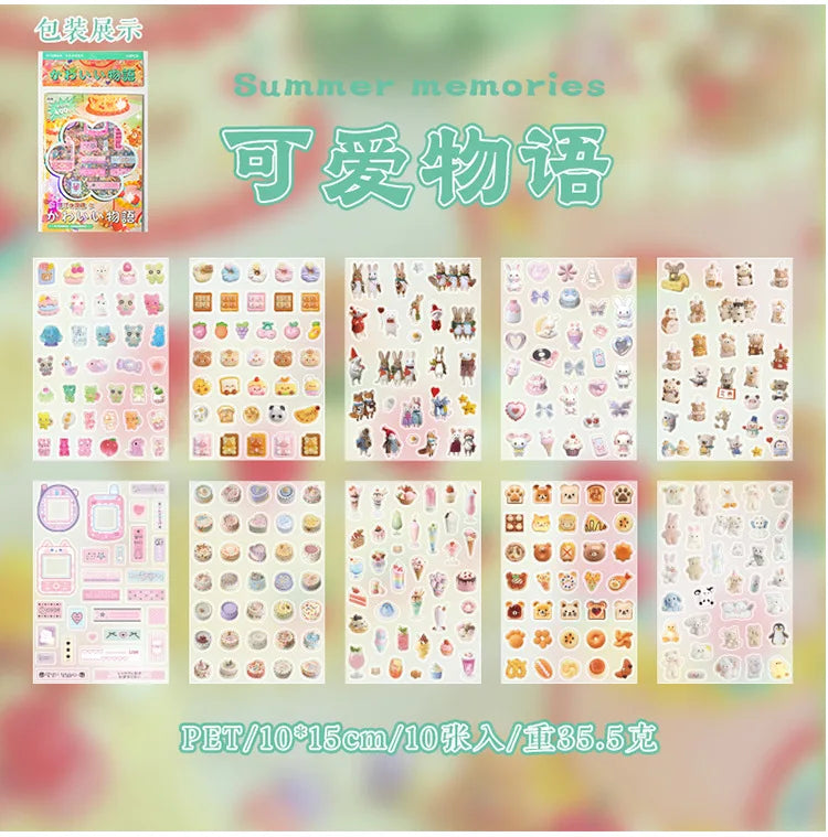 Mr. Paper, 10pcs/pack,cute Mini Stickers for Animal Food and Beverage,scrapbook,photo Frame,phone Case,diary Decoration Stickers
