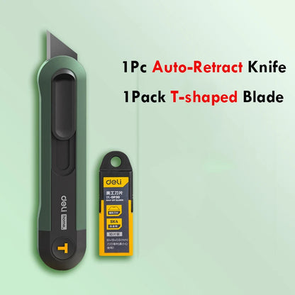 Deli 3pc Set Utility Knife Art Carving Knife Cutter School Suplies Cut Tools Wallpaper Stationery Express Delivery Safe Knife