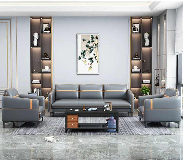 Office Sofa Simple Modern Business Meeting Leisure Lounge Area Reception Simple Office Sofa Coffee Table Combination