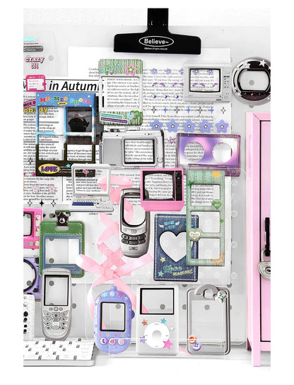 15Pcs/lot Y2K Cute Retro Paper Card Stickers Material Pack Decorative Journal Scrapbooking DIY Photo Frame Collage