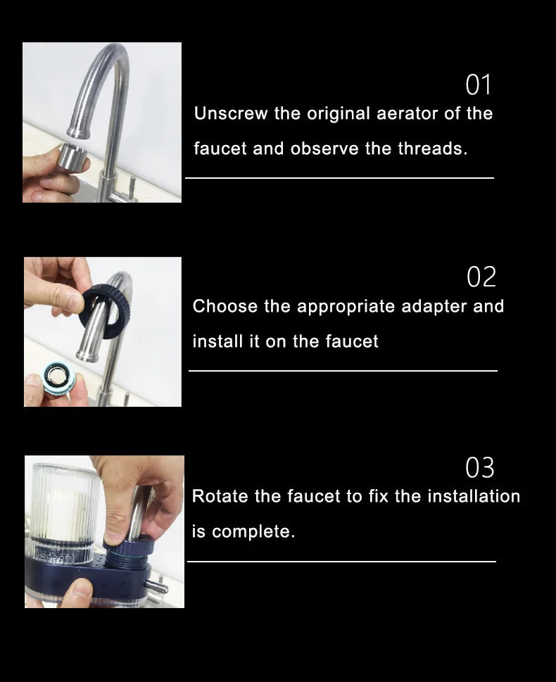 Splash proof faucet filter, water purifier, kitchen water treatment equipment, tap water filter customized