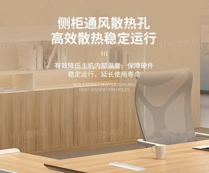 Wooden Study Office Desk Modern Computer Space Saving Luxury Design Safe Office Desk Aesthetic Mesa Ordenador Room Furniture