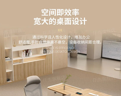 Wooden Study Office Desk Modern Computer Space Saving Luxury Design Safe Office Desk Aesthetic Mesa Ordenador Room Furniture