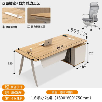 Wooden Study Office Desk Modern Computer Space Saving Luxury Design Safe Office Desk Aesthetic Mesa Ordenador Room Furniture