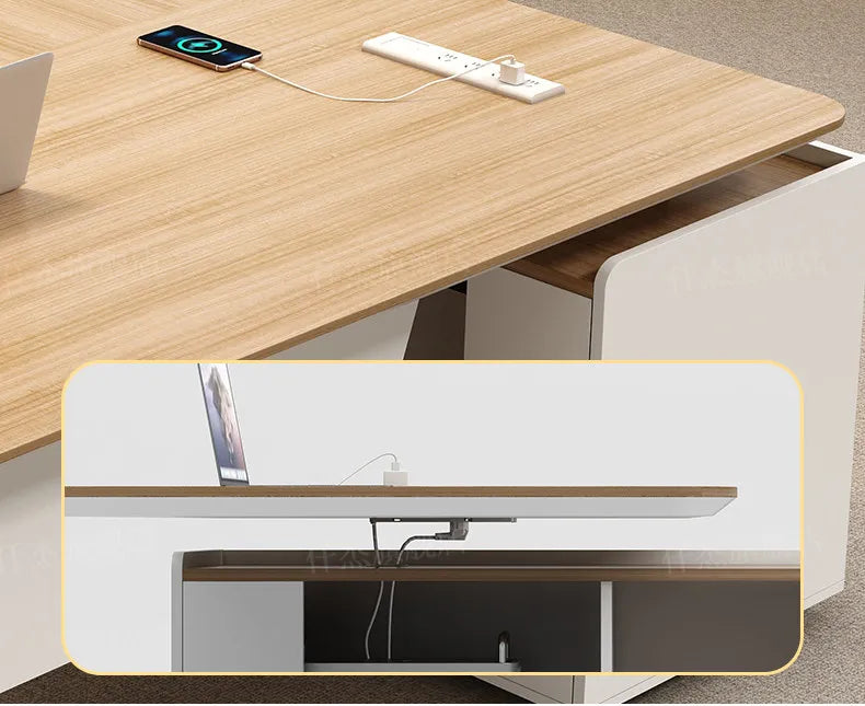 Wooden Study Office Desk Modern Computer Space Saving Luxury Design Safe Office Desk Aesthetic Mesa Ordenador Room Furniture
